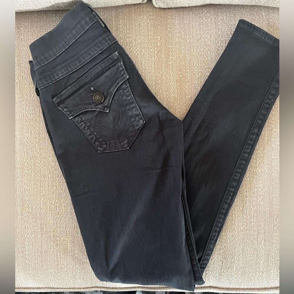 True Religion Dark Grey Skinny Jeans size 25